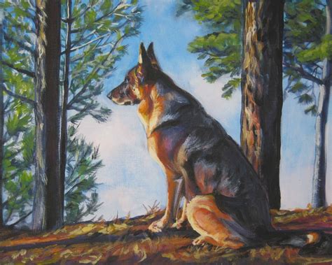 German Shepherd Dog Art Print Canvas Print Of La Shepard