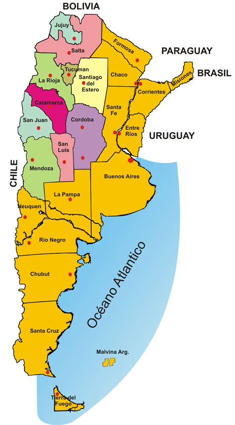 Mapa De Mi Pais La Republica Argentina Mapa De Argentina