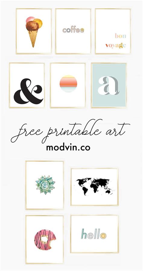 Download 10 Free Printables For Your Modern Gallery Wall At