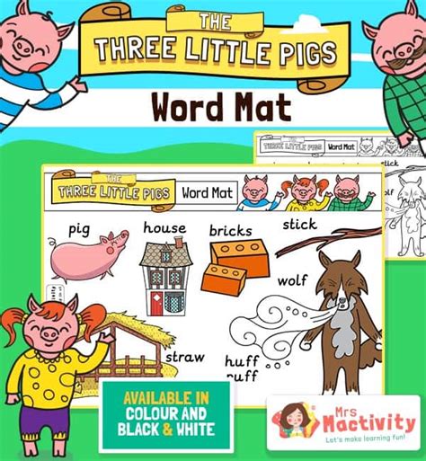 Three Little Pigs Word Mats Primary Teaching Resources