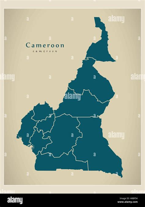 Modern Map Cameroon With Provinces Cm Stock Vector Image And Art Alamy