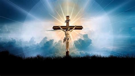 Cross Christ Faith God Jesus Clouds Sun Light Sky Crucifixion