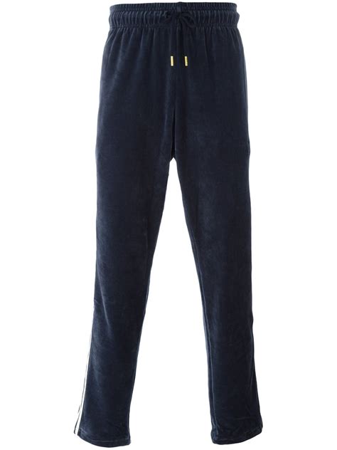 Lyst Adidas Originals Velour Track Pants In Blue For Men