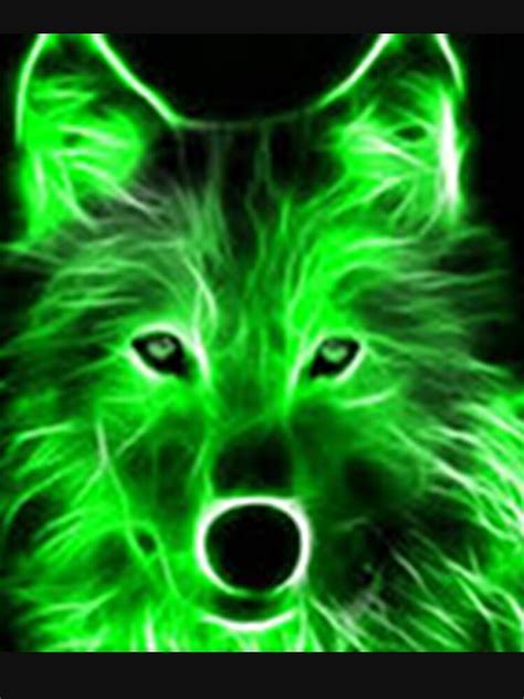 An Amazing Neon Green Wolf On A Black Background T Shirt By Faceiiio