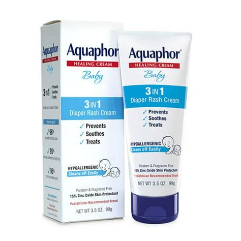 Aquaphor Baby Diaper Rash Cream Medium Strength 15 Zinc Oxide 35 Oz
