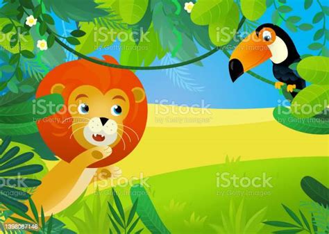 scena kreskówki z ilustracją zwierząt z dżungli stockowe grafiki wektorowe i więcej obrazów