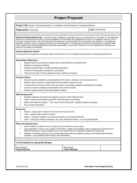 2024 Project Proposal Template - Fillable, Printable PDF & Forms | Handypdf