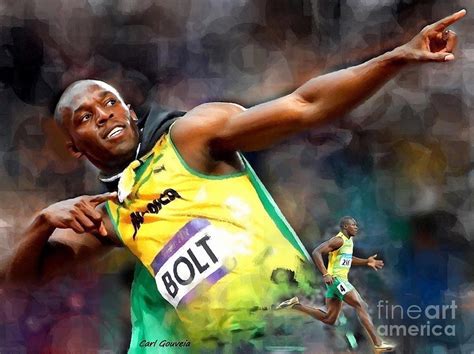 Usain Bolt Painting By Carl Gouveia Pixels