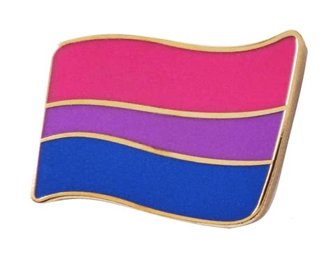 bisexual bi pride lgbtq wavy gold plated flag pin badge