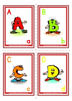 Kids free printable alphabet letter flashcards from a to z. Alphabet Flashcards - Uppercase Cartoon Letter - Aussie ...