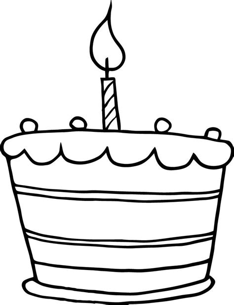 Simple Birthday Cake Drawing Free Download On Clipartmag