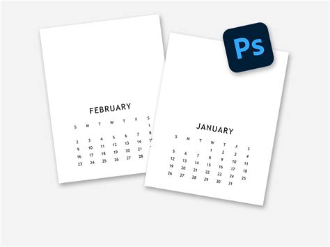 2022 Editable Calendar Template Photoshop Templates Creative Market