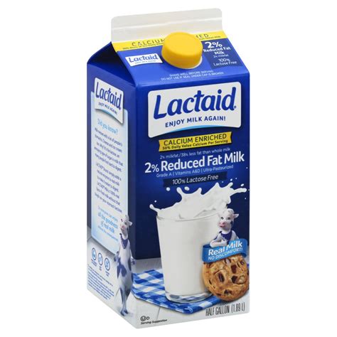 Lactose Free 2 Reduced Fat Calcium Enriched Milk Lactaid 12 Gal