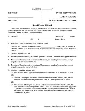 Small Estate Affidavit Texas Fill And Sign Printable Template Online