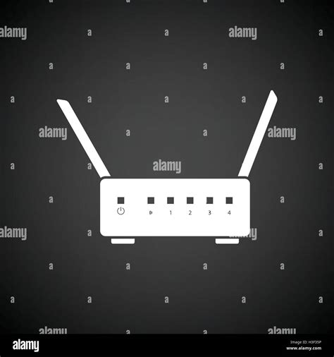 Icono Del Router Wi Fi Fondo Negro Con Blanco Ilustraci N Vectorial