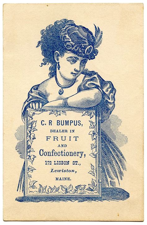 Antique Clip Art Victorian Lady With Sign Label The