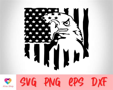 Eagle Svg Eagle Through Flag Svg American Flag Svg For Etsy