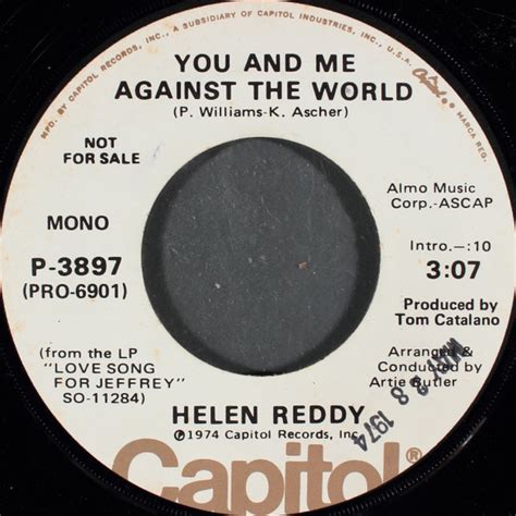 Helen Reddy You And Me Against The World 1974 Vinyl Discogs