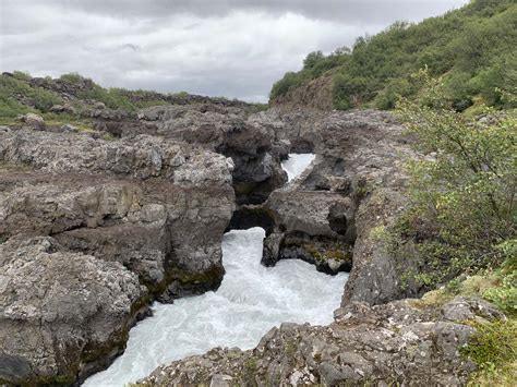 Hraunfossar Icelands Widest Waterfall Emerging From Lava