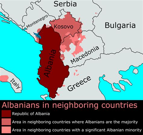 Distribution Of Albanians In Neighboring Countries Albanian Culture