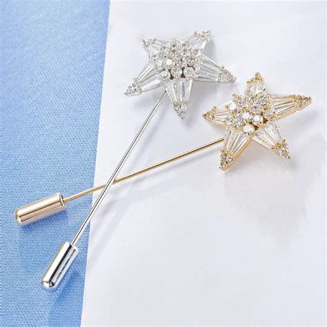 New Fashion Star Lapel Stick Pins Zircon Brooch For Women Brooches Pins
