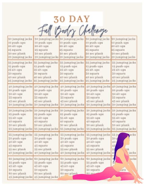 30 Days Full Body Workout Plan Print At Home Monthly Workout Plan Us