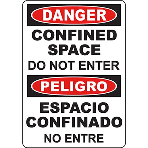 Danger Confined Space Do Not Enter Bilingual Sign Graphic Products