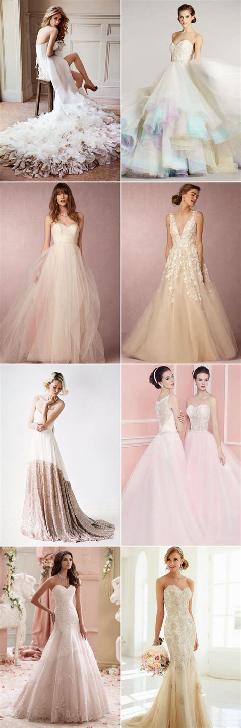Most Romantic Bridal Trend 22 Barely Colorful Wedding Dresses With A
