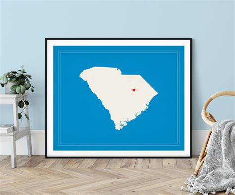 Custom South Carolina Art Personalized Sc State Art Customized State