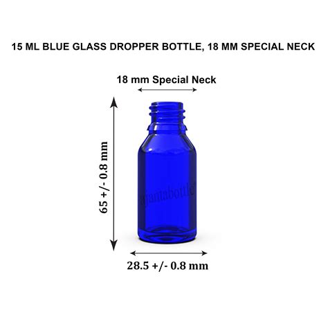 15 Ml Blue Glass Bottle 18 Mm Special Neck Ajanta Bottle Pvt Ltd