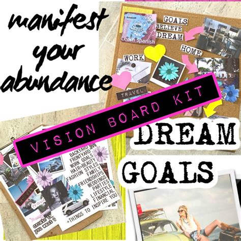 Vision Board Kit With Printable Words Slogans Templates Etsy