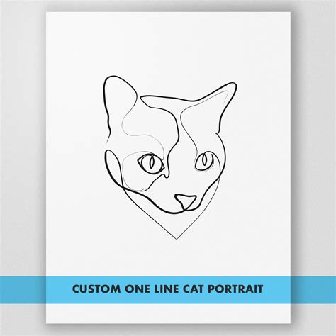 Minimal Cat By With One Line Patrón Abstracto Arte Abstracto Sobre