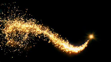 Golden Glitter Flight With Sparkling Light Stock Motion Graphics Sbv