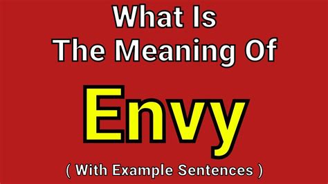 Meaning Of Envy Envy English Vocabulary Most Common Words In
