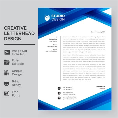Here is a list of 5 free websites to create letterhead online. Blue Lines Letterhead Template - Download Free Vectors ...