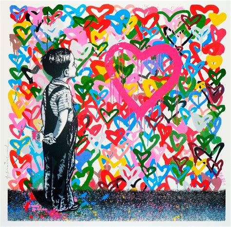 Mr Brainwash Boy With Love Love Street Art Love Paint Life Etsy