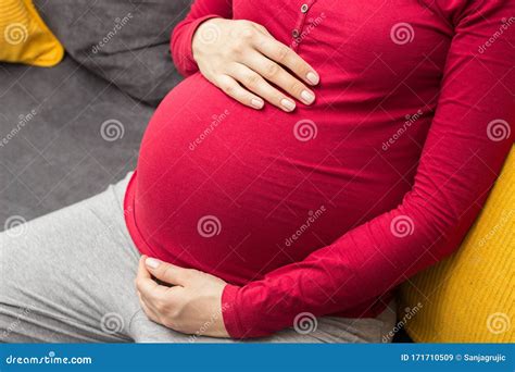 pregnant woman holding hands on belly stock image image of love person 171710509