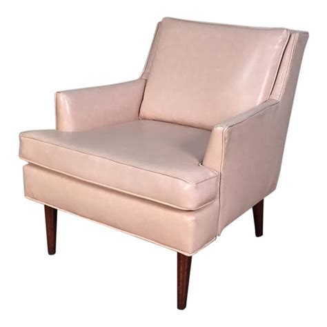 Mid Century Modern Pink Vinyl Lounge Chair Chairish