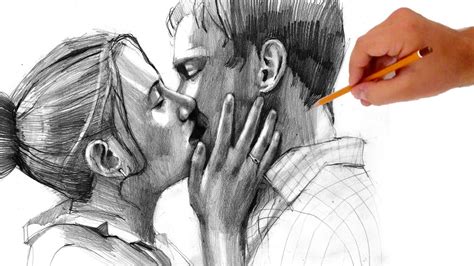 Make sure you draw lightly so it's more of a sketch than the final project. How to draw kissing people - Valentine's Day special II ...