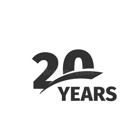 Abstract Black 20th Anniversary Logo On White Background 20 Number