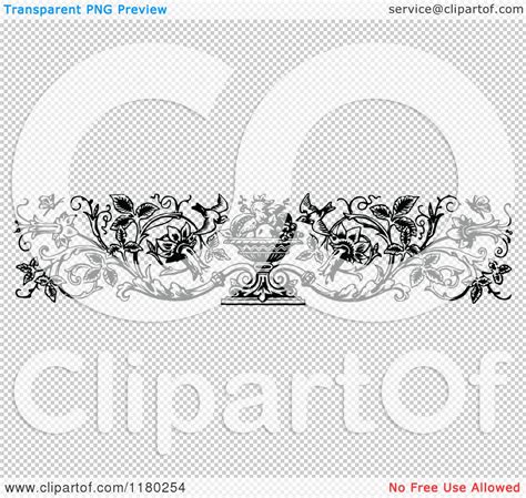 Clipart Of A Retro Vintage Black And White Rule Border Of Fruit Vines