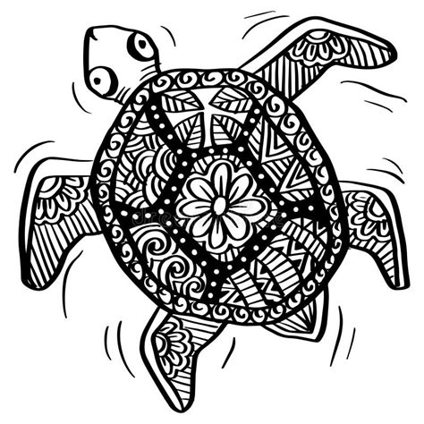 Hand Drawn Turtle Zentangle Art Stock Illustration Illustration Of