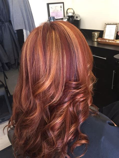 What's more is that this color what's better than one shade of red? Red Violet Hair with Blonde Highlights | Red hair with ...