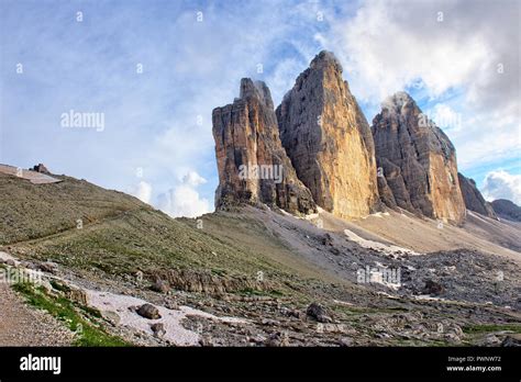 Italian Dolomites Three Peaks Stock Photo Alamy