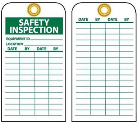 How often do harnesses need to be inspected? EQUIPMENT STATUS - SAFETY INSPECTION Tag