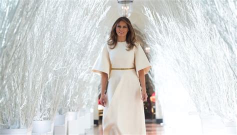 Melania Trump Wearing White Midi Dress Popsugar Fashion