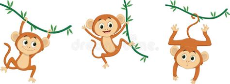 Cartoon Monkey Hanging Stock Vector Illustration Of Branch 168841240