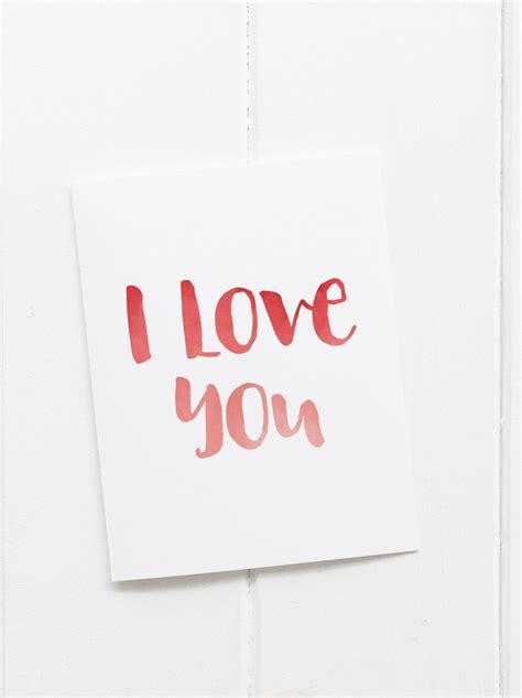 I Love You Printable Valentines Day Card Downloadable Etsy