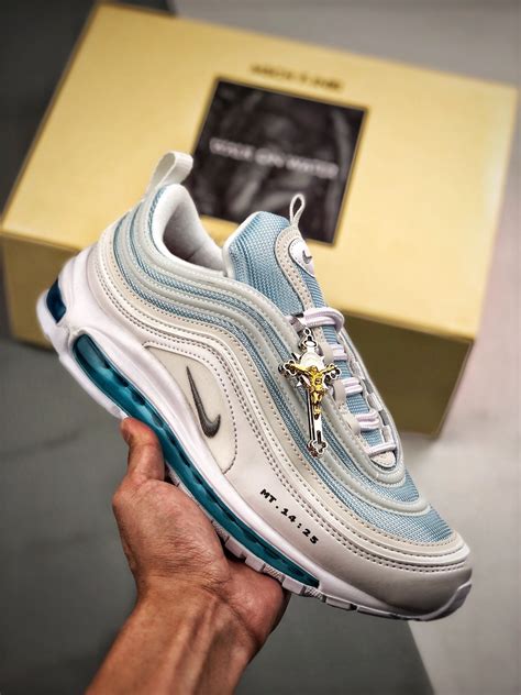 The hollow air max soles popularized by nike provided a perfect opportunity to realize this. hyperoomprive | Nike Air Max 97 MSCHF x INRI Jesus Shoes