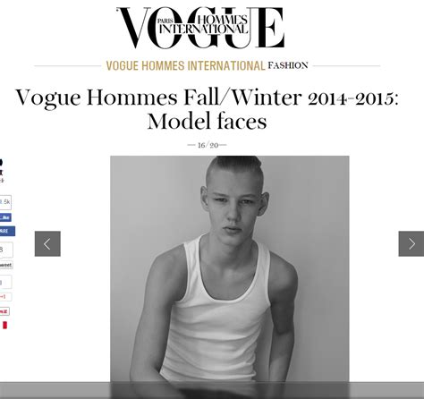 Vogue Homme International Top 20 Model Faces Fallwinter 2014 2015